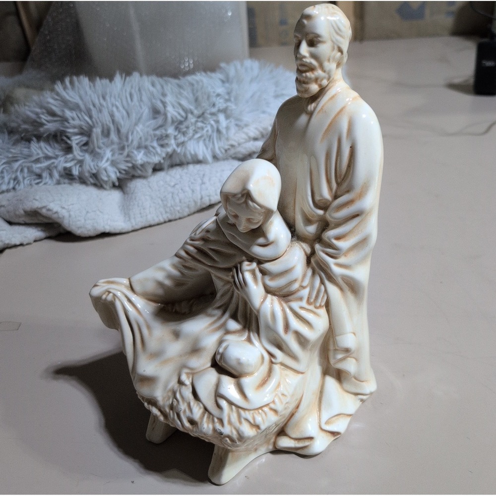 Holy Family Saint Joseph Virgin Mary Baby Jesus Ceramic Statue Figurine Decor